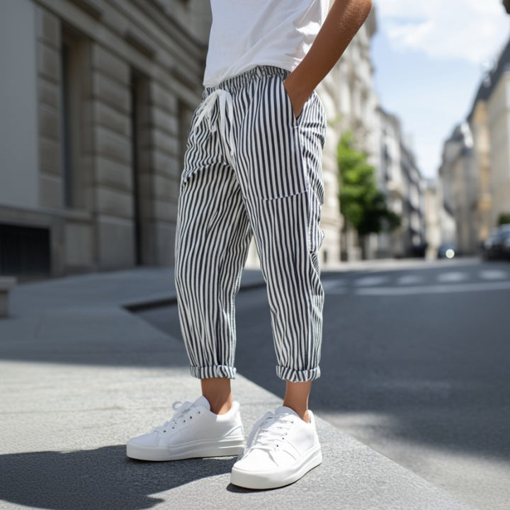 Pantalon décontracté à rayures