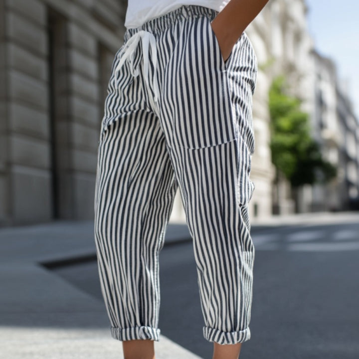 Pantalon décontracté à rayures