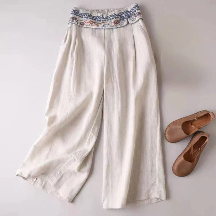 PANTALON EN LIN CORAIL