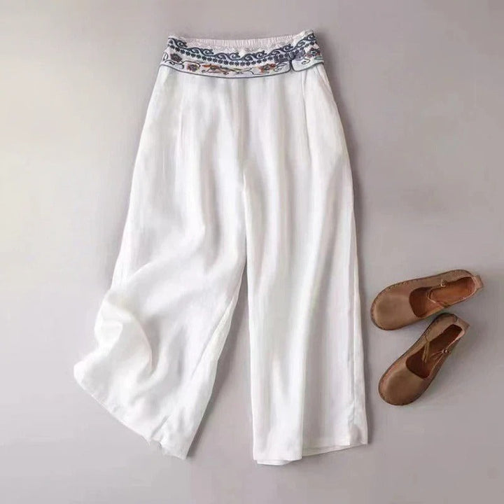 PANTALON EN LIN CORAIL