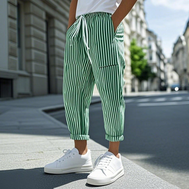 Pantalon décontracté à rayures