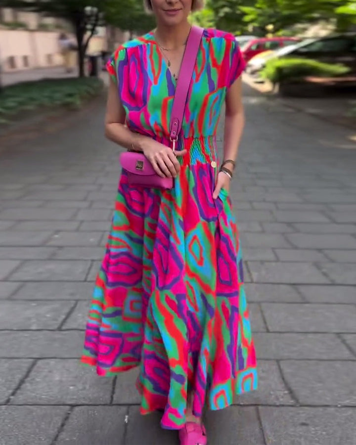 Robe longue à imprimé coloré