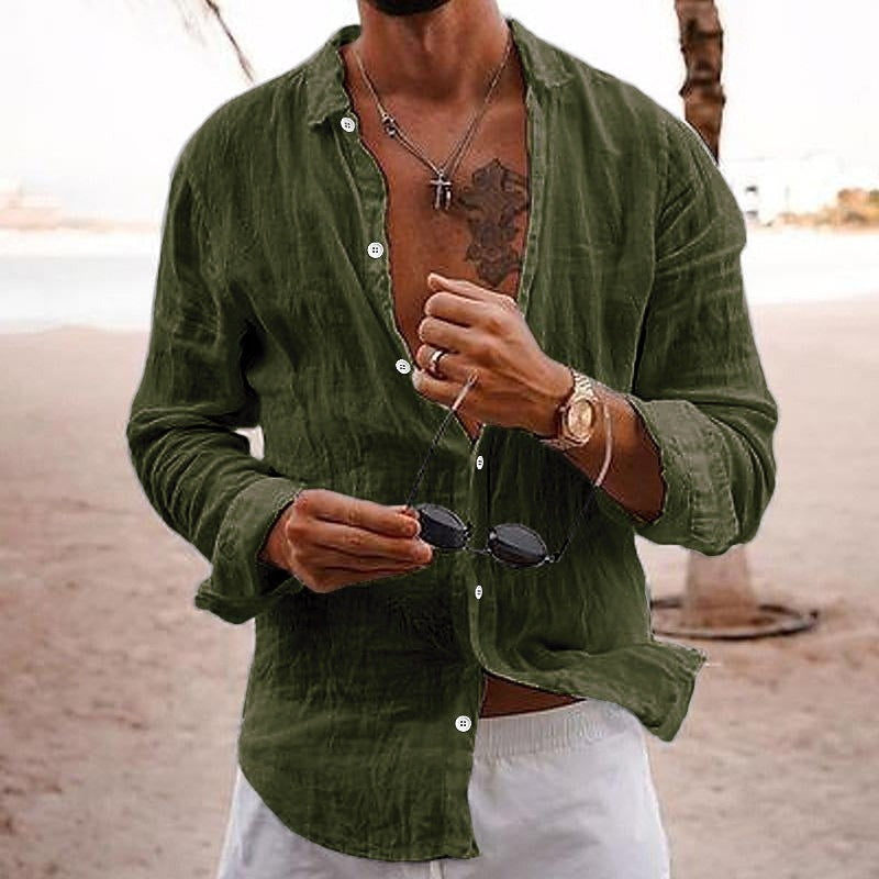 Chemise décontractée en coton et lin