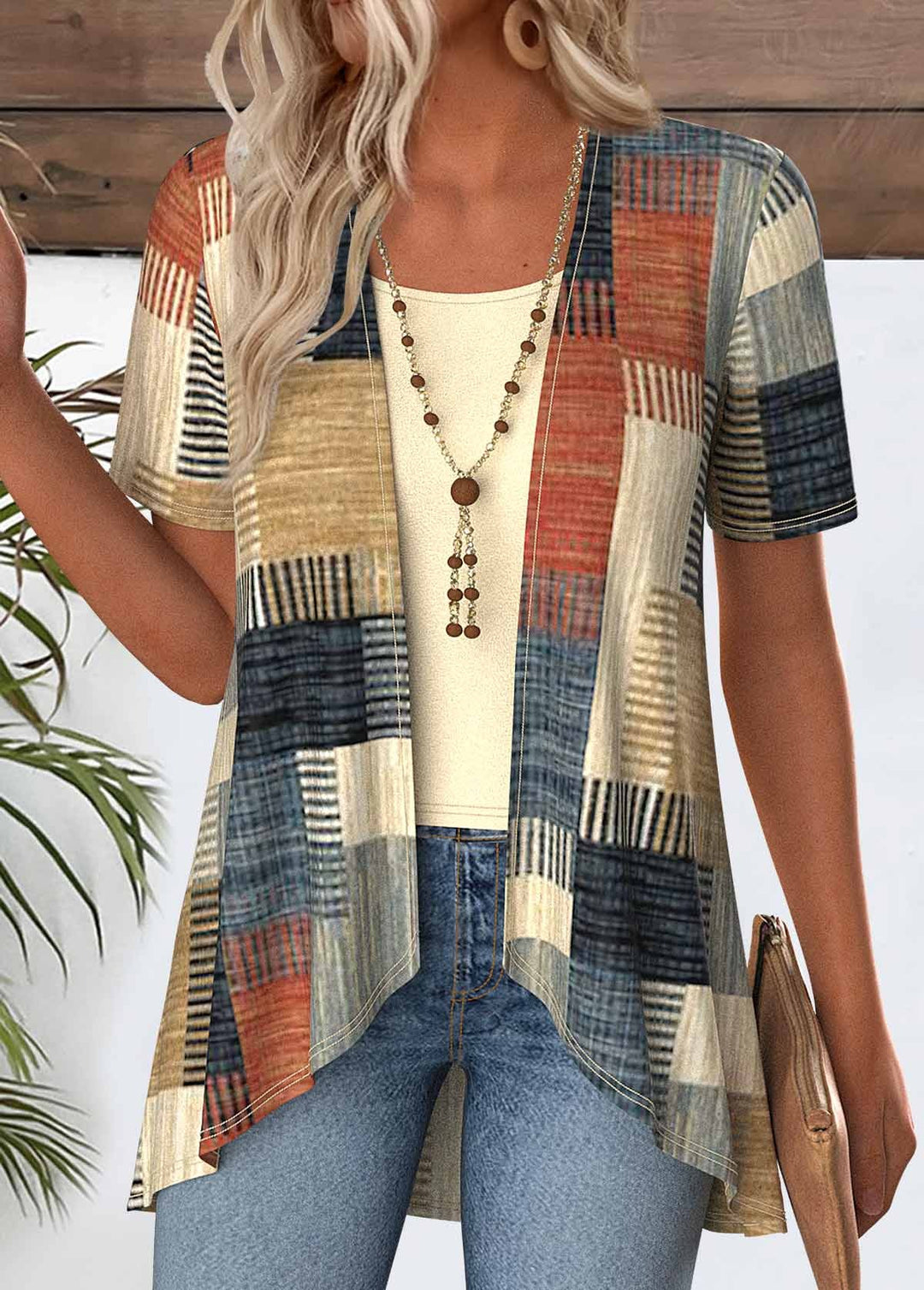 Cardigan imprimé patchwork