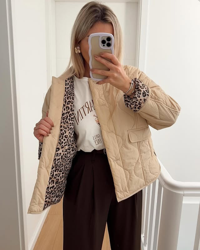 Veste doublée léopard