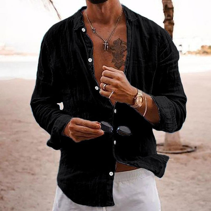 Chemise décontractée en coton et lin