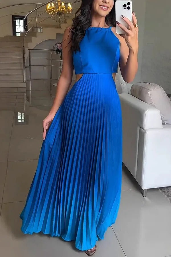 Robe longue plissée élégante