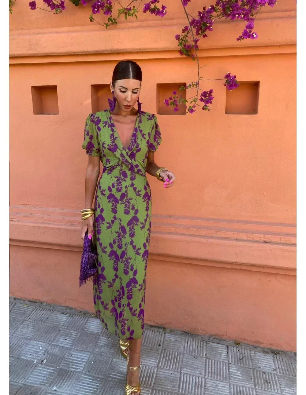 Robe d'été à fleurs sophistiquée