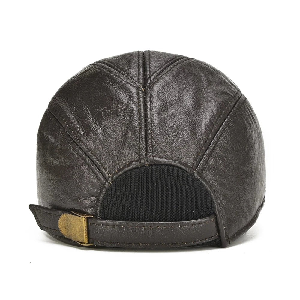 Casquette mixte en cuir authentique