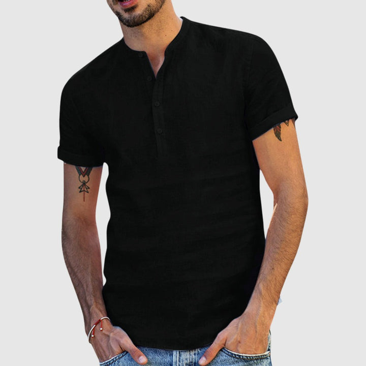 T-shirt en lin à col en V