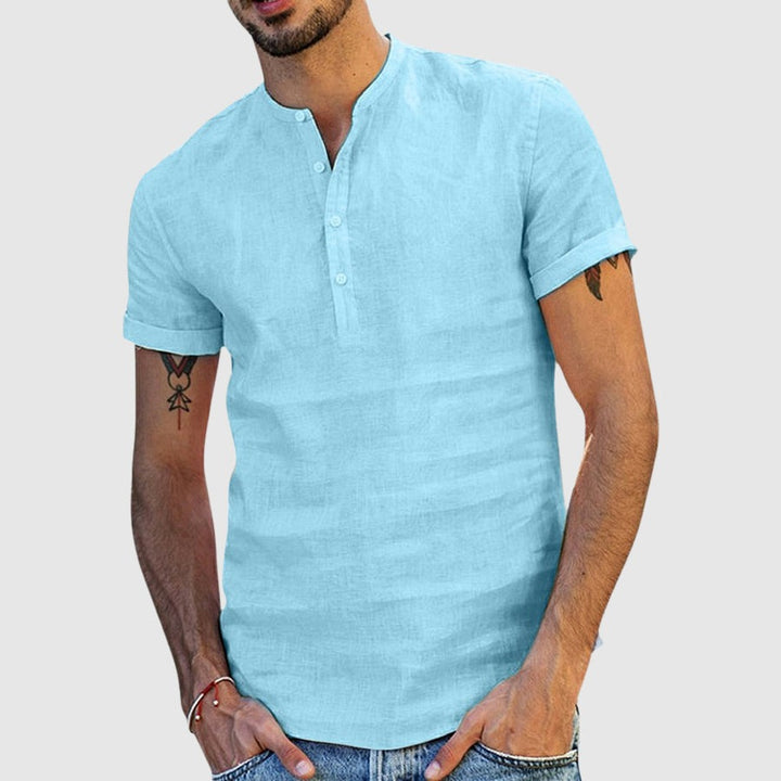 T-shirt en lin à col en V