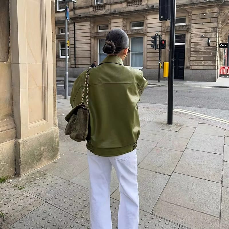 Veste en Cuir Oversize