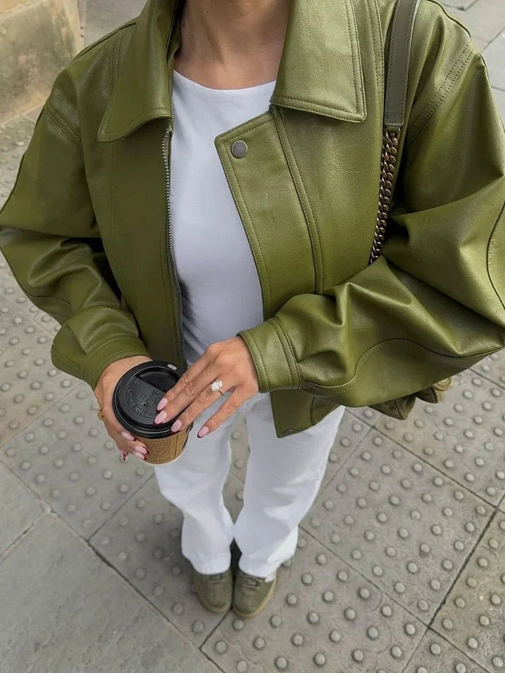 Veste en Cuir Oversize
