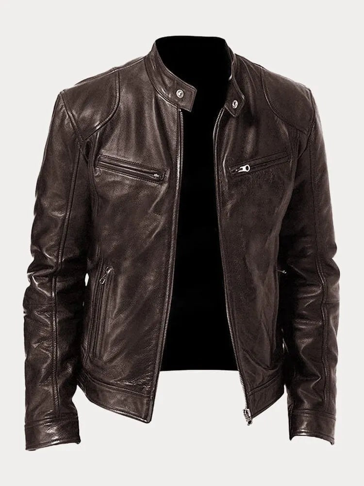VESTE EN CUIR DÉCONTRACTÉE