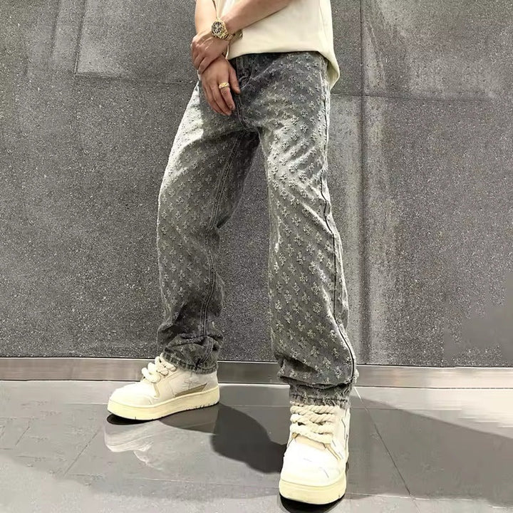 Jean en denim jacquard
