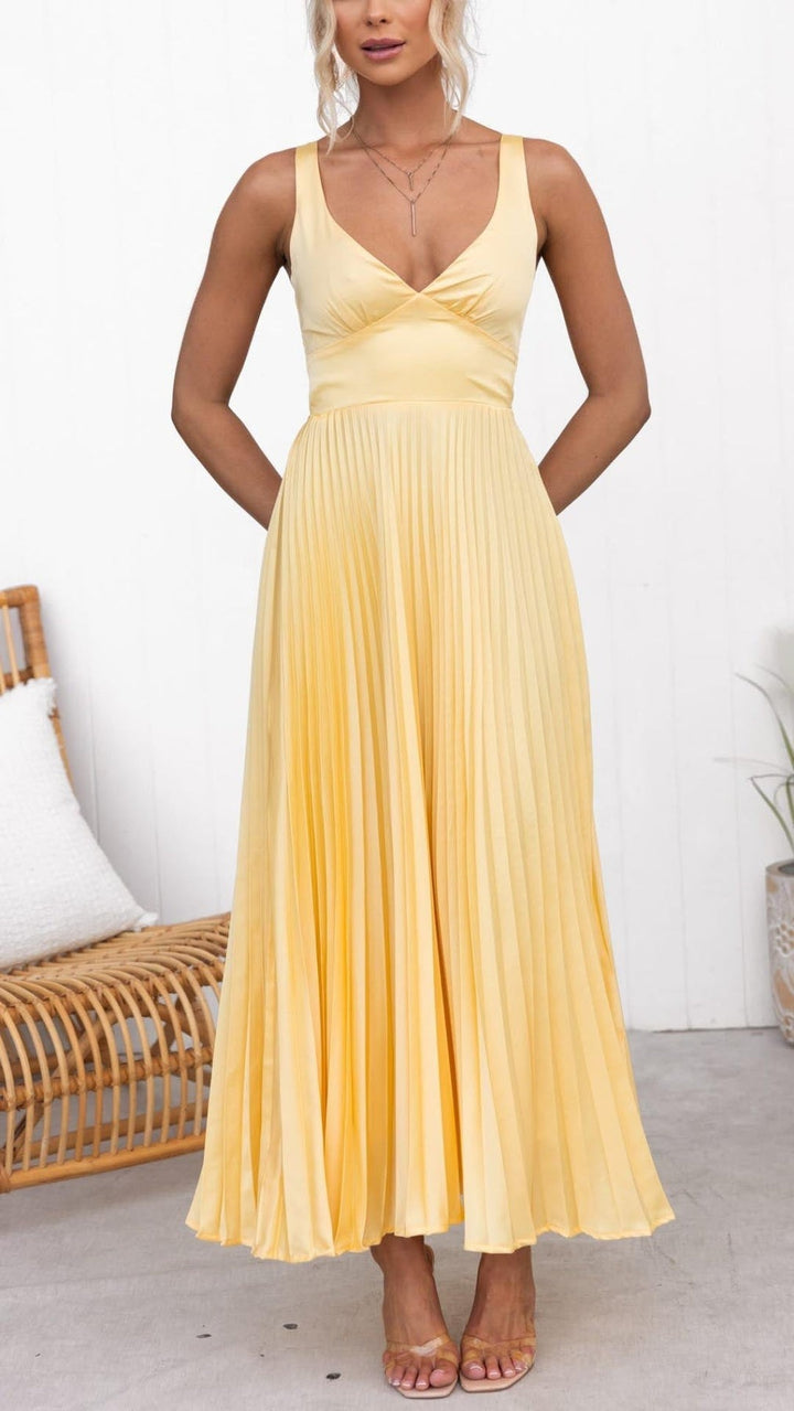 Aby - Robe longue plissée