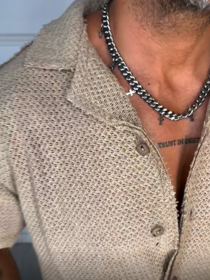 Camicia casual a maniche corte da uomo, stile festivo