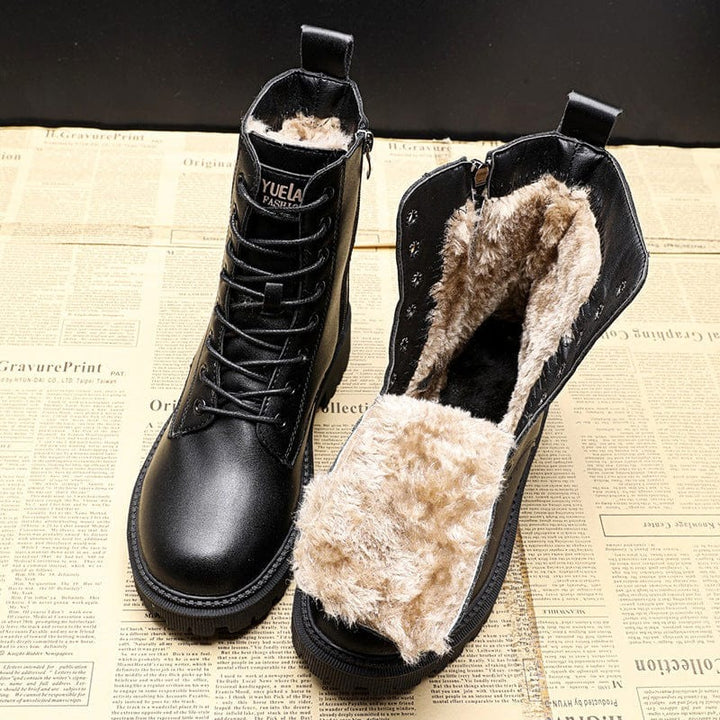 Irma - Black leather winter boots