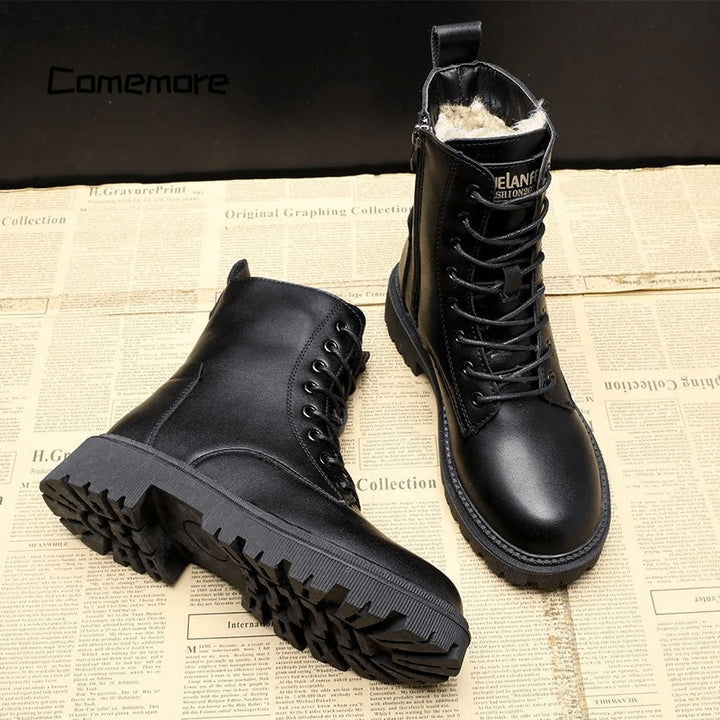 Irma - Black leather winter boots
