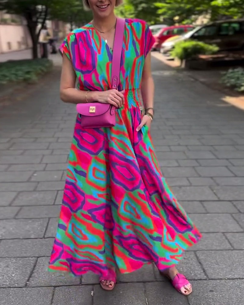Robe longue à imprimé coloré