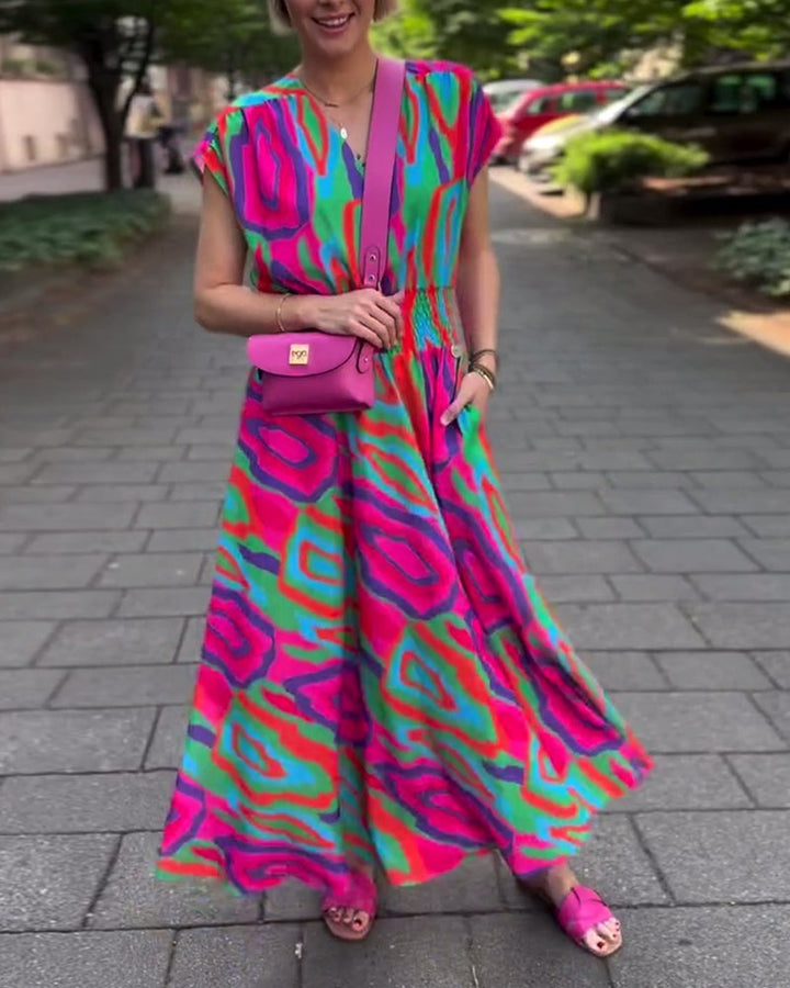 Robe longue à imprimé coloré