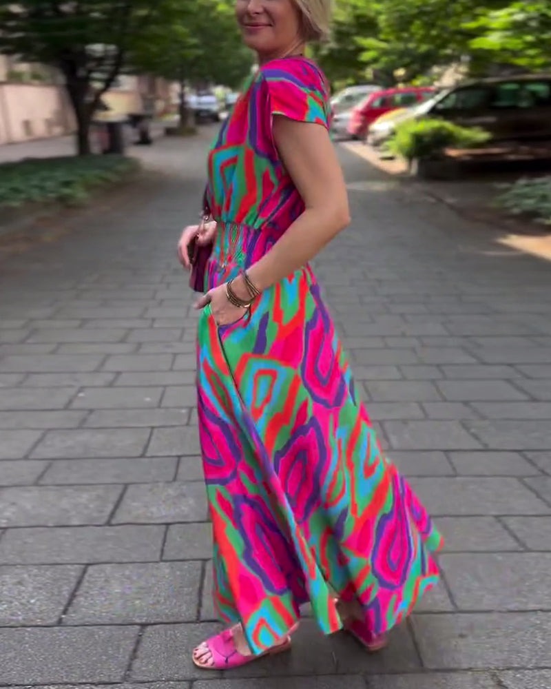 Robe longue à imprimé coloré