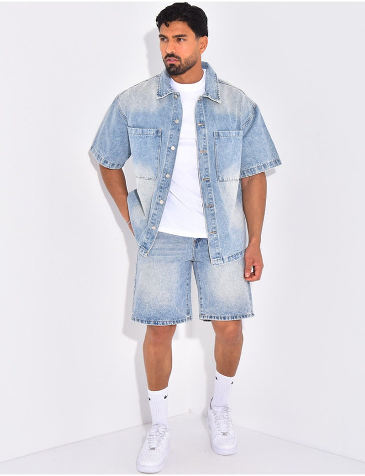 Ensemble short en jean et chemise