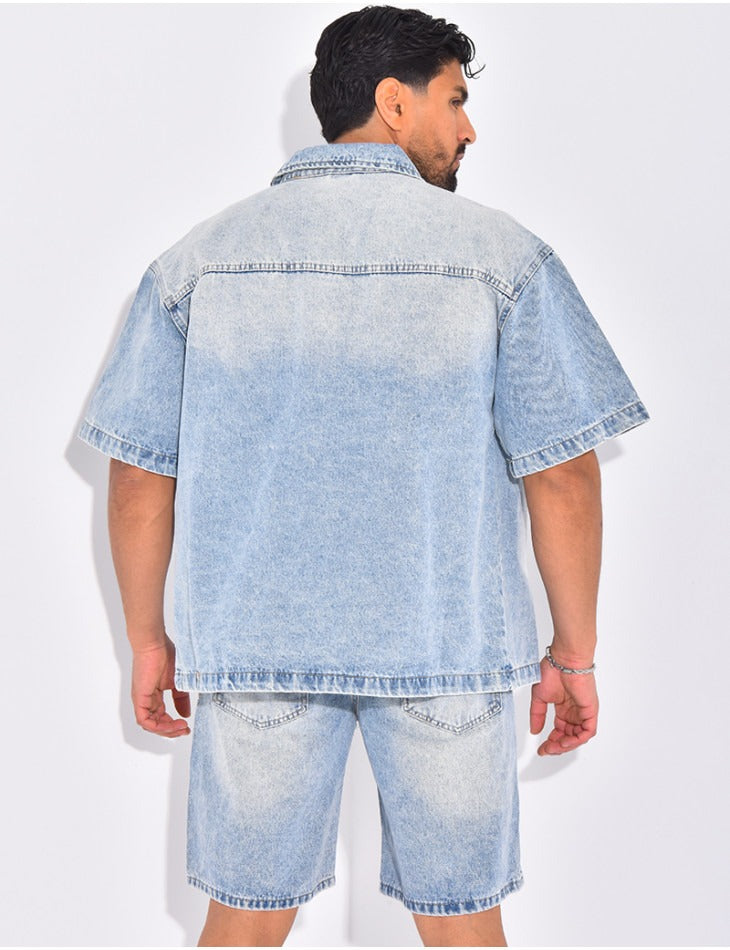 Ensemble short en jean et chemise