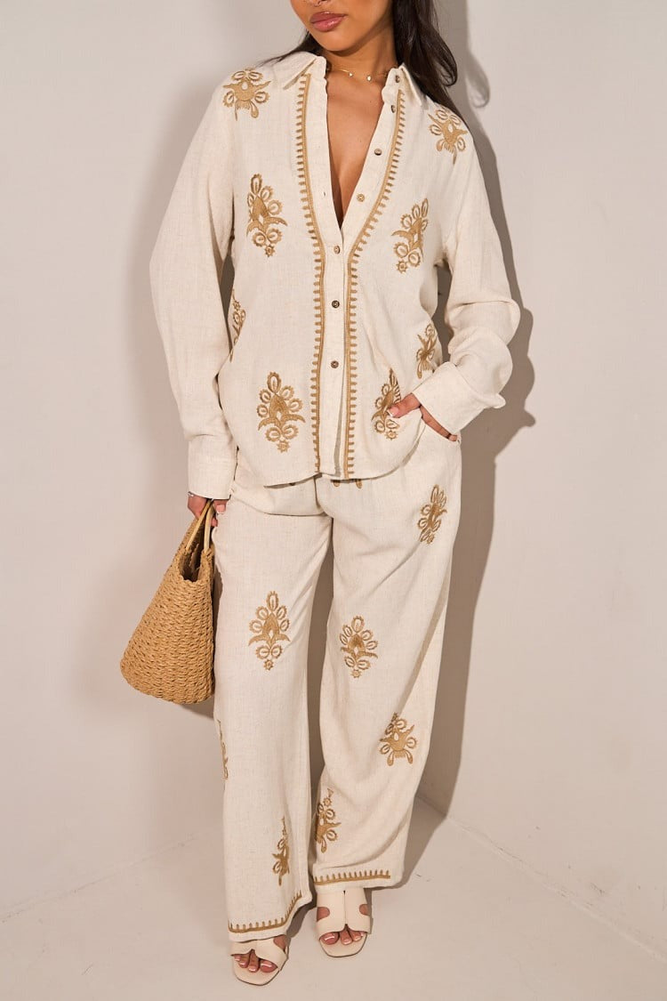 Leinen-Set im Boho-Look mit Muster