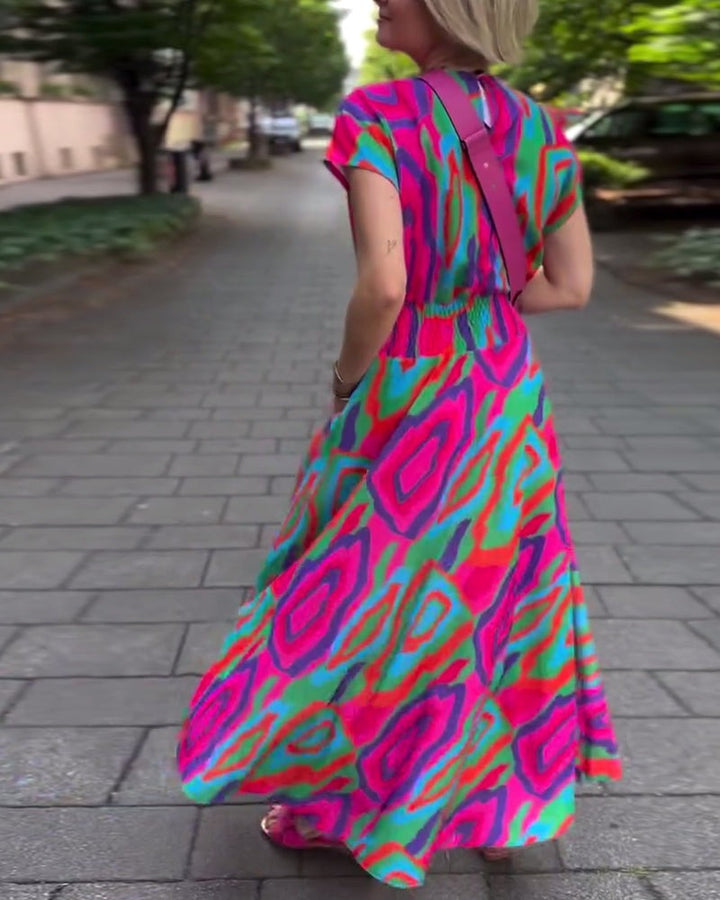 Robe longue à imprimé coloré