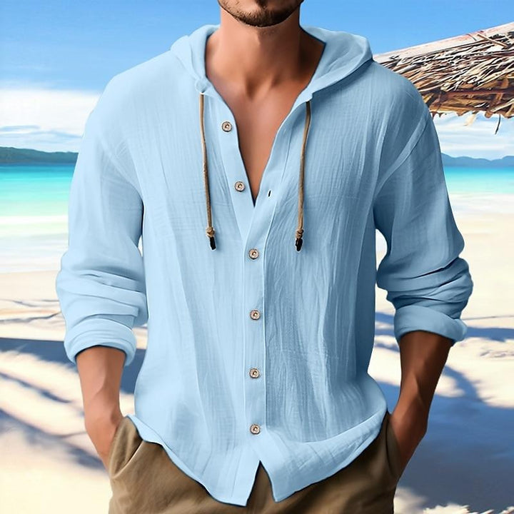 Sweat à capuche uni à manches longues pour homme
