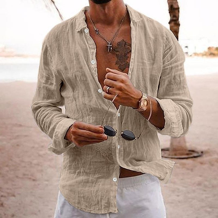 Chemise décontractée en coton et lin