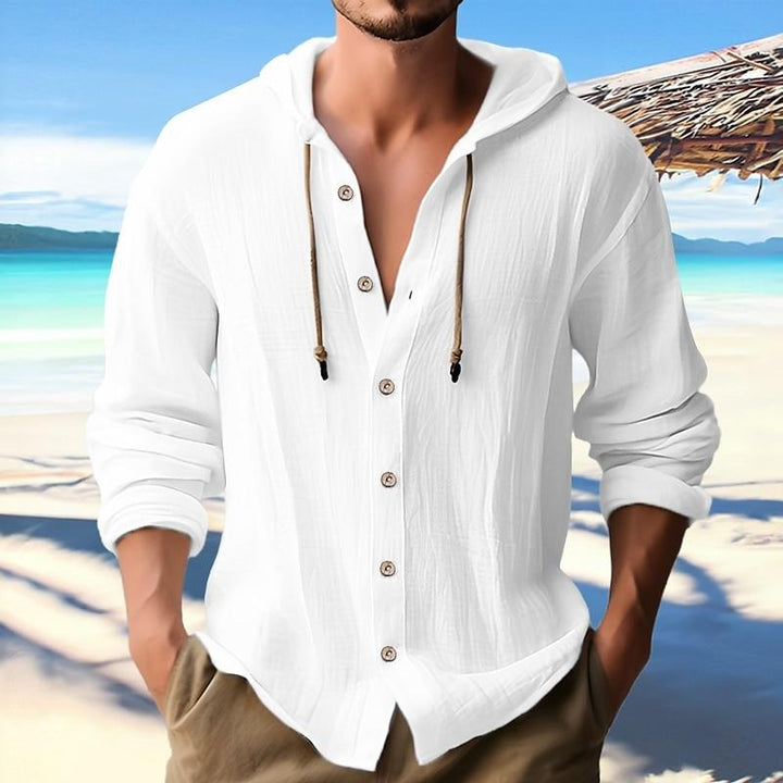 Sweat à capuche uni à manches longues pour homme